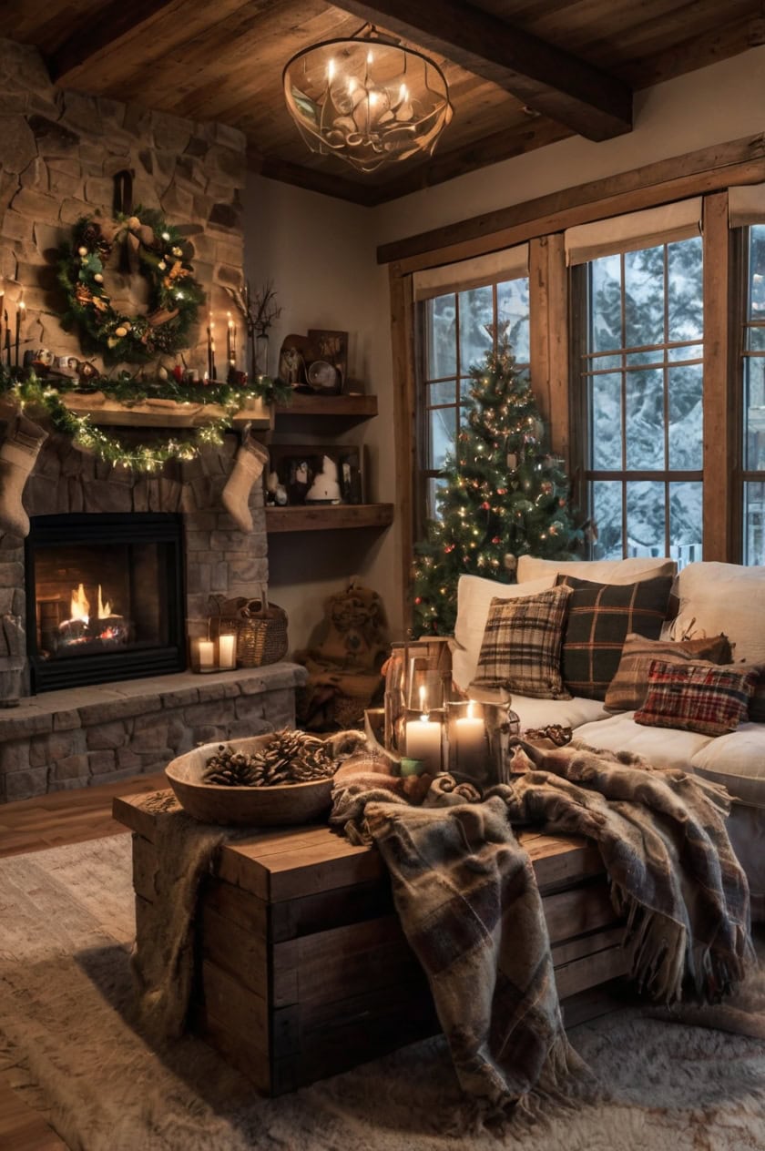 Rustic Charm With Natural Elements Cozy Christmas Home Decor