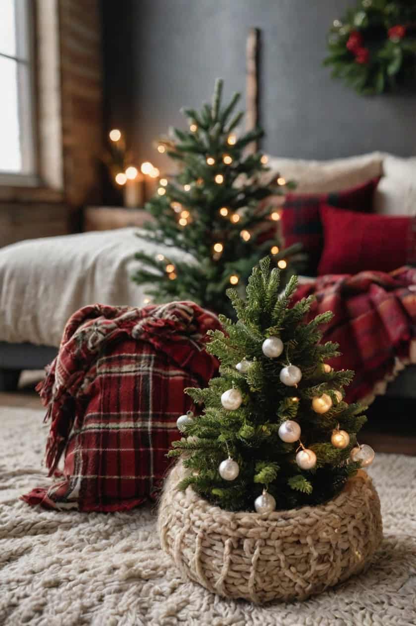 Rustic Charm With A Touch Of Red Christmas Decorating Ideas For a Room Preteen