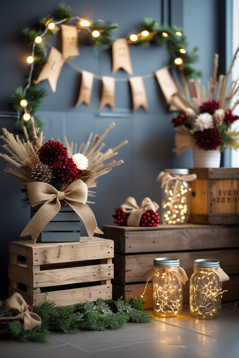 Rustic Farmhouse Charm New Year Decoration Ideas for School Students