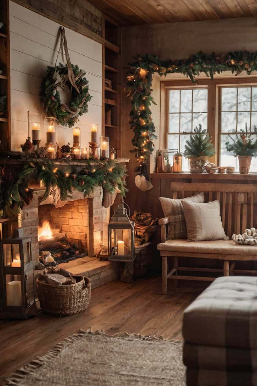 Rustic Farmhouse Christmas Cozy Old World Interior Decor