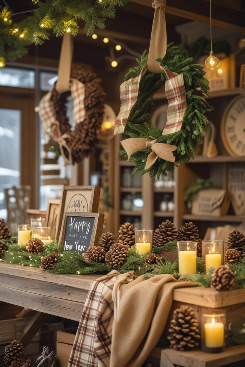 Rustic Farmhouse New Year Decoration Ideas For Shop 3