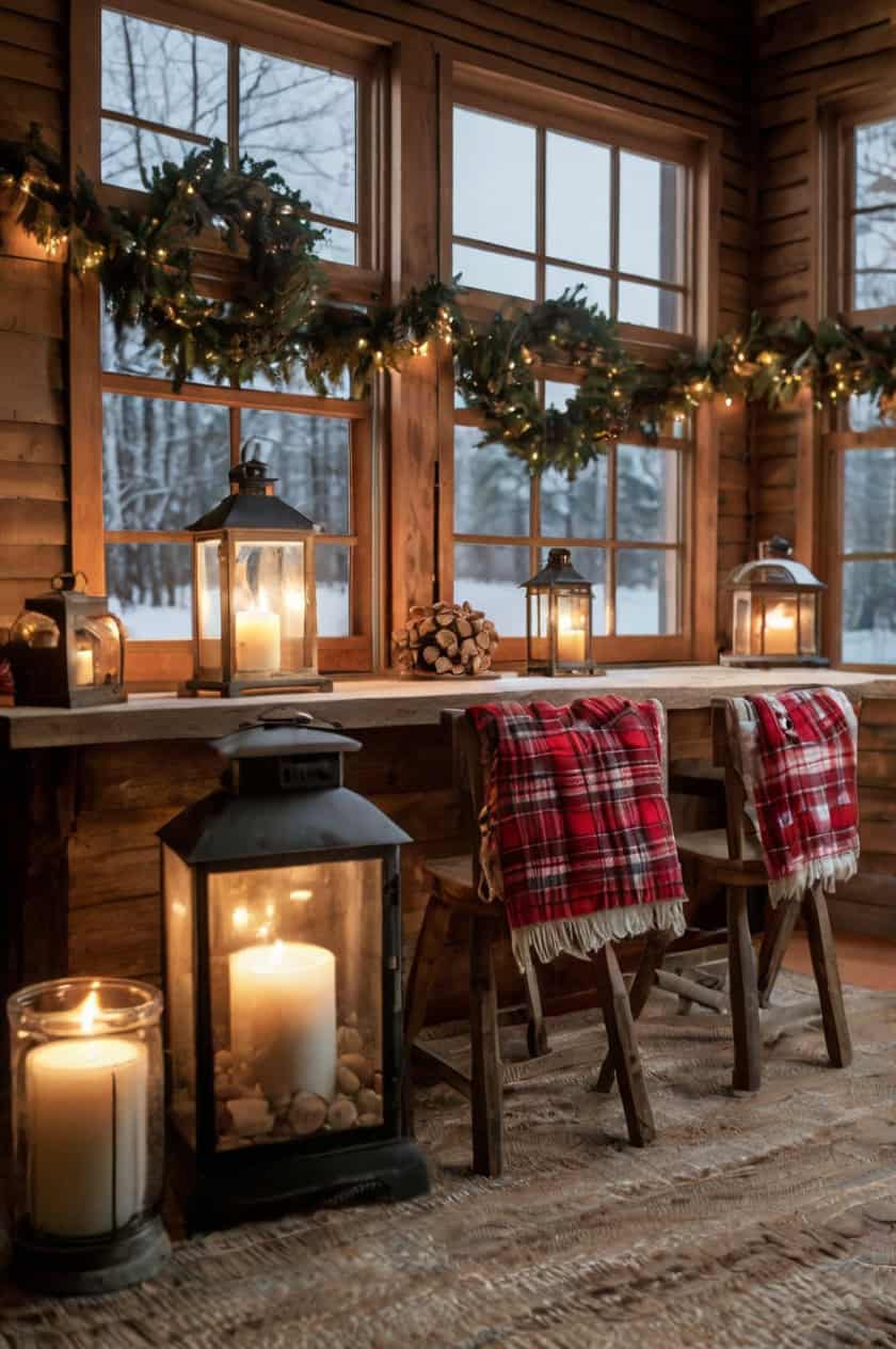 Rustic Farmhouse Style Cozy Lodge Christmas Decorations