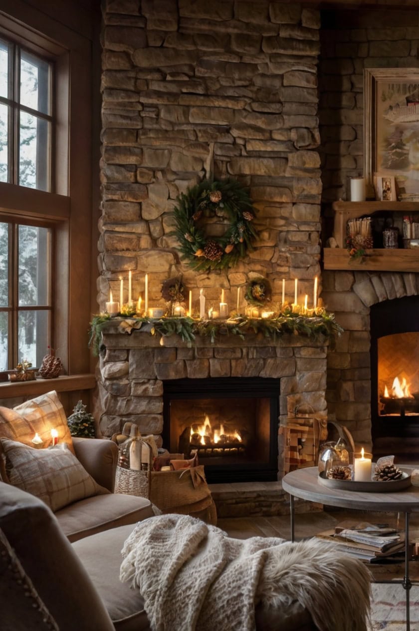 Rustic Lodge Charm Elegant Christmas Decorating Ideas for Living Rooms