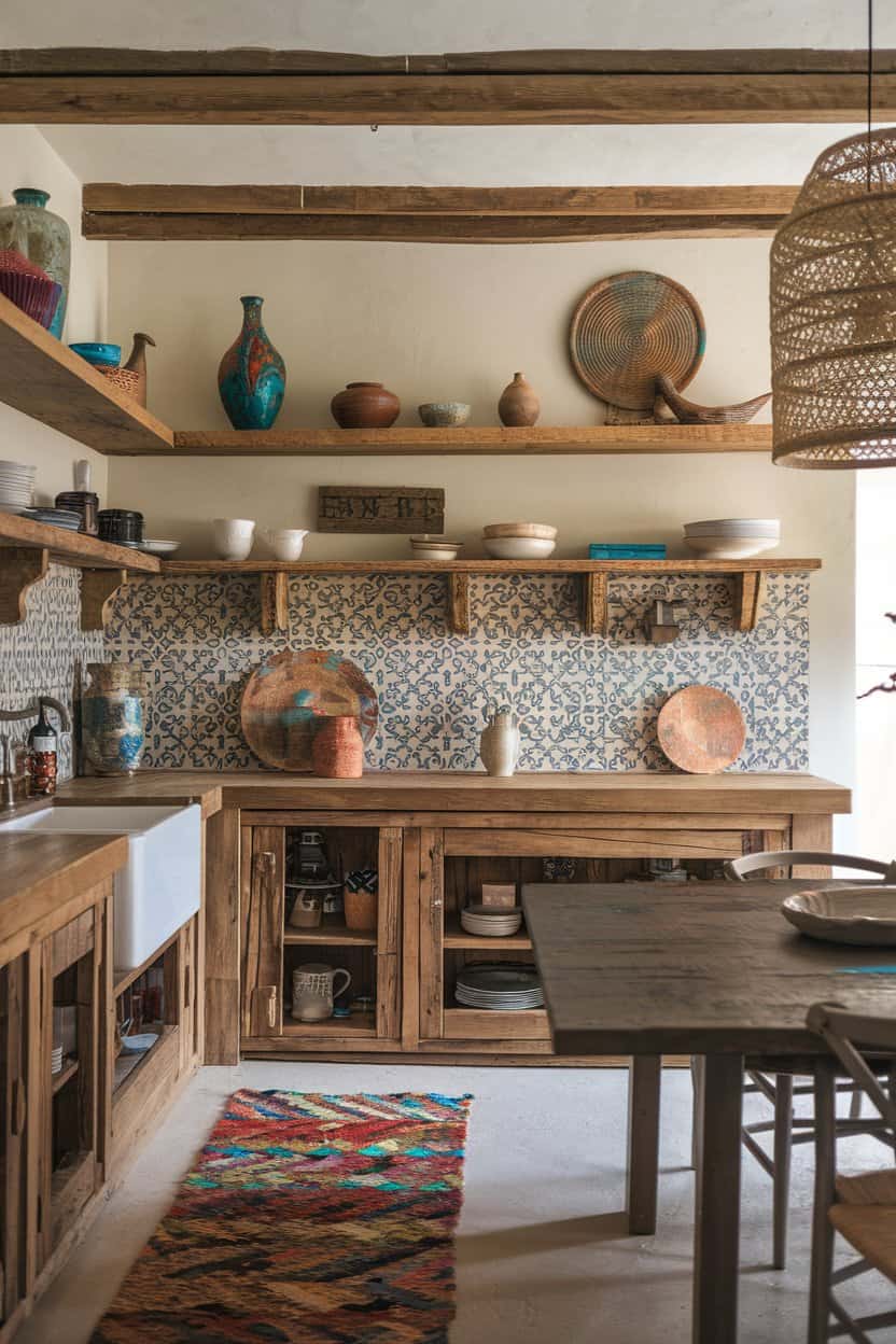 Rustic Meets Boho For Colorful Boho Kitchen Ideas