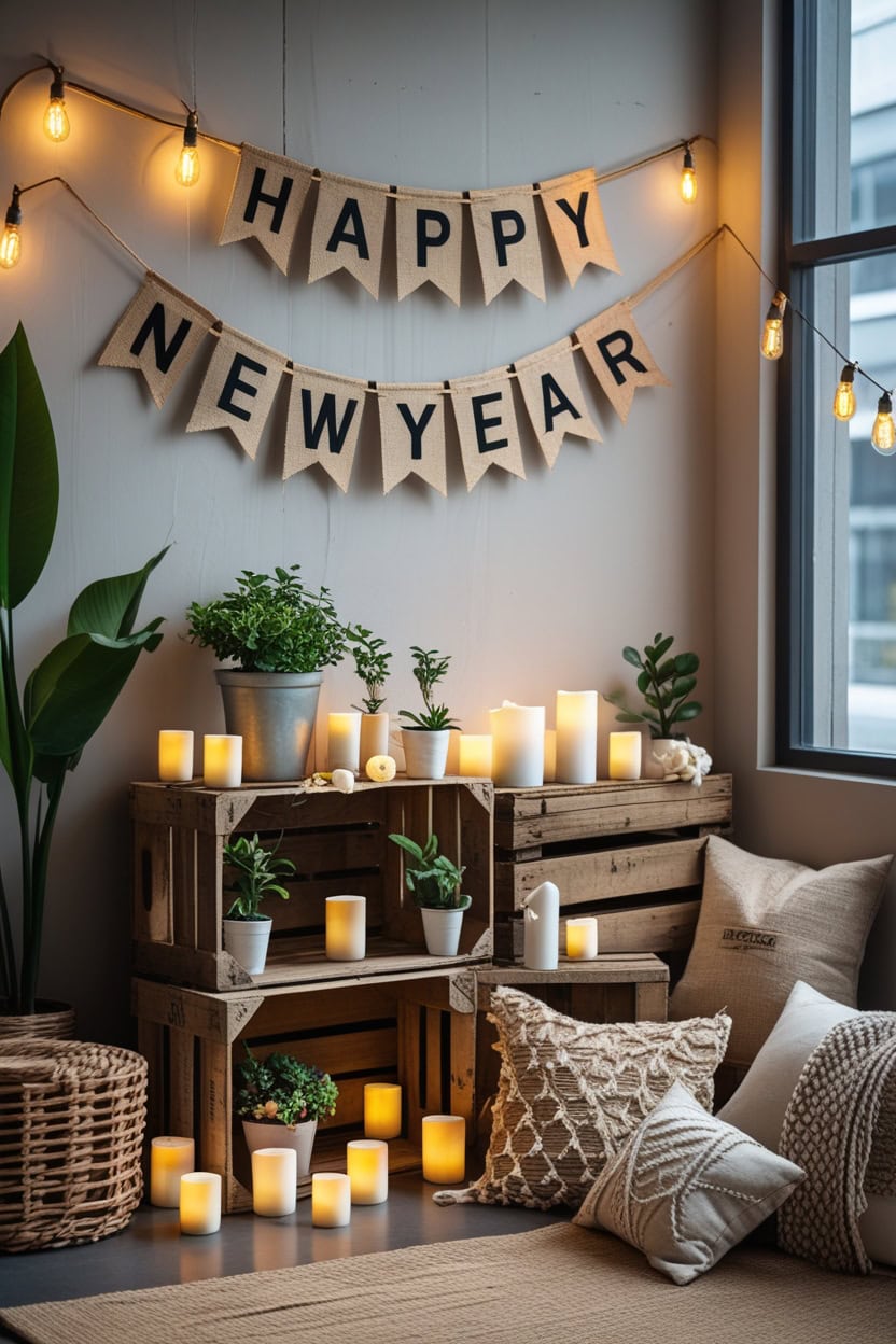 Rustic New Year Charm New Year Decoration Ideas for Office