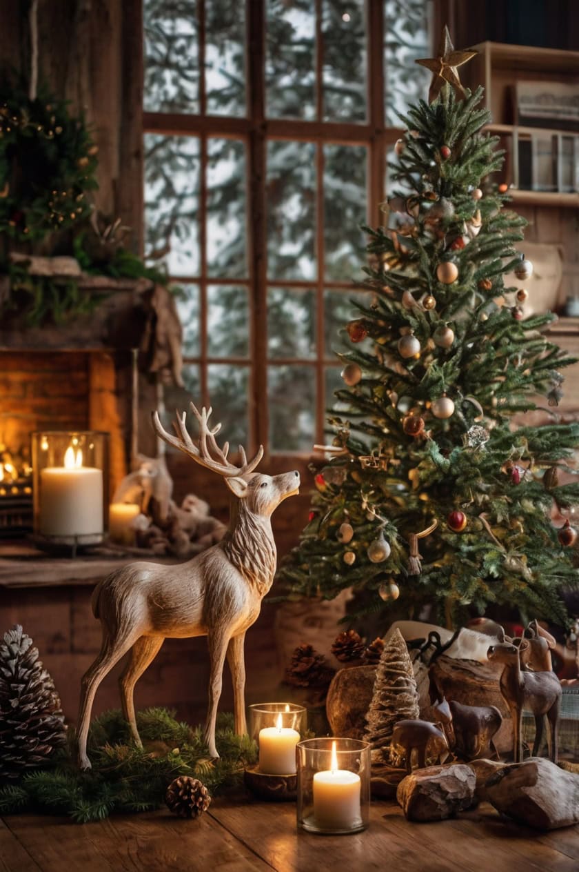 Rustic Woodland Retreat Warm and Cozy Rustic Christmas Decorations