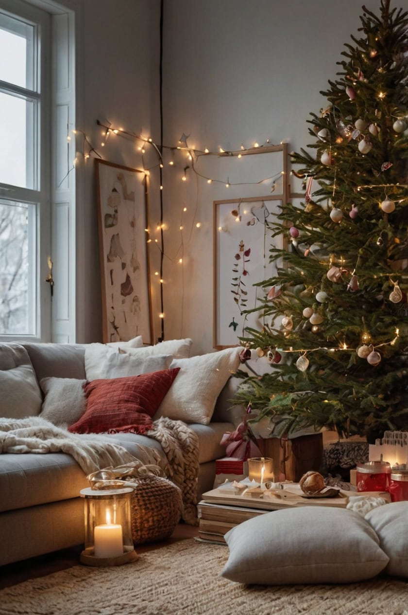 Scandinavian Christmas Decor Living Room Ideas No Fireplace