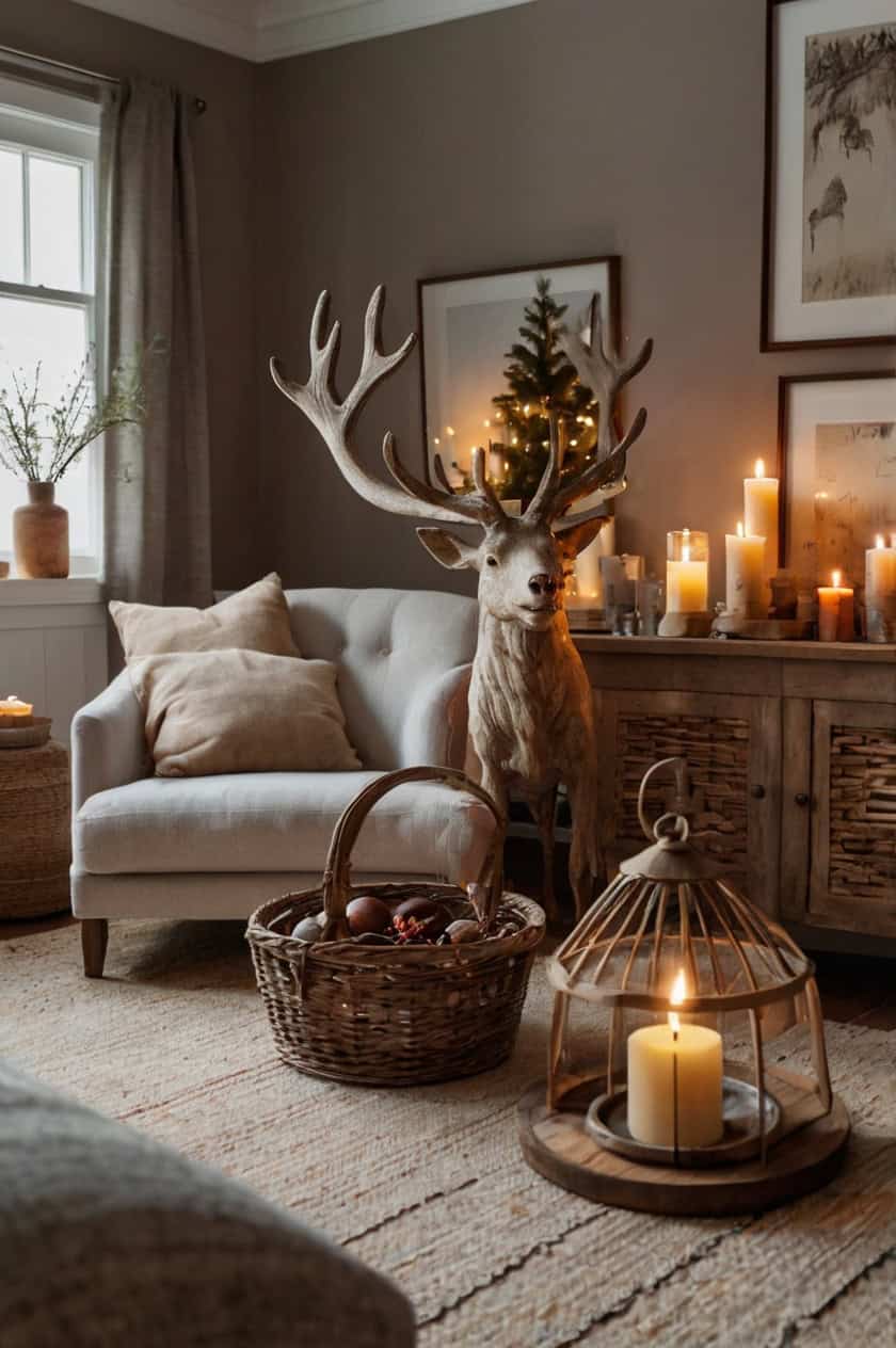 Scandinavian Inspired Simplicity Country Christmas Decor Living Room Ideas