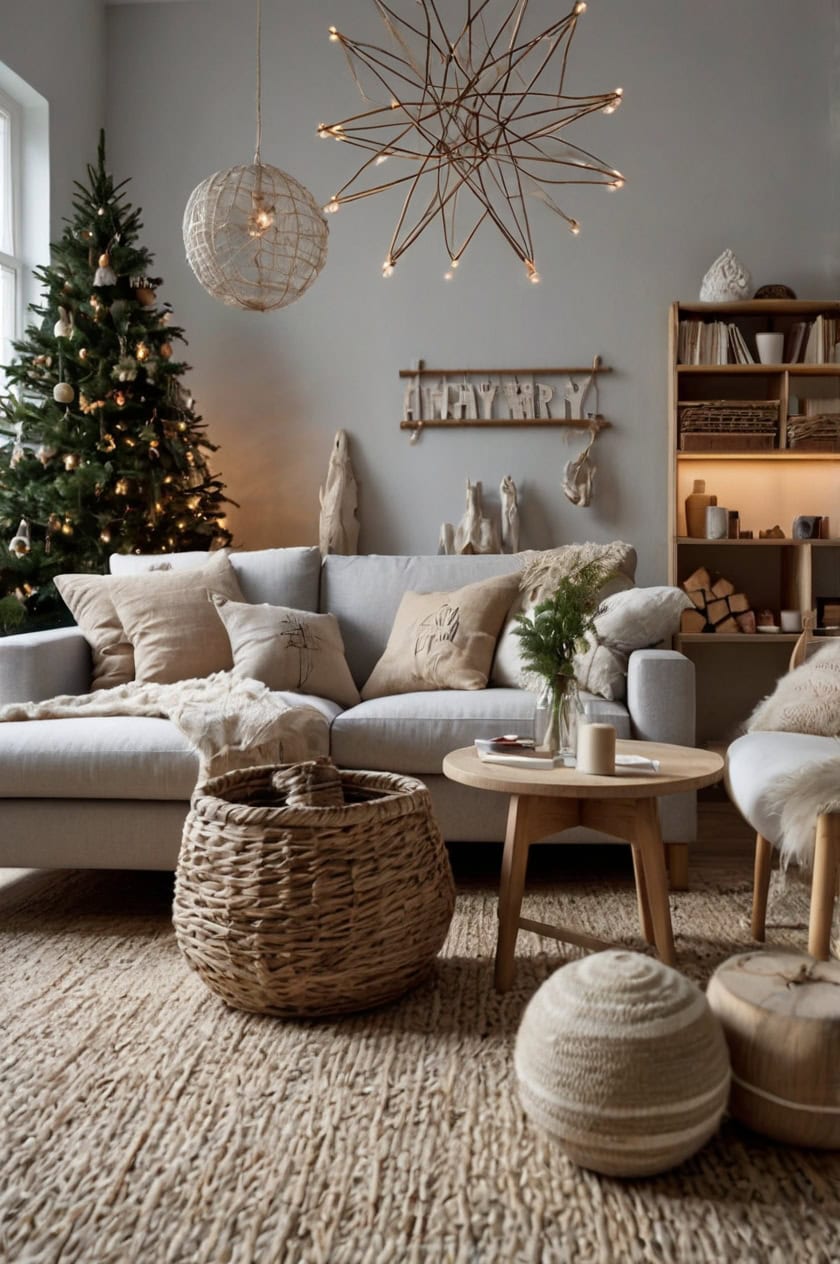 Scandinavian Simplicity Simple Christmas Decorating Ideas for Living Room