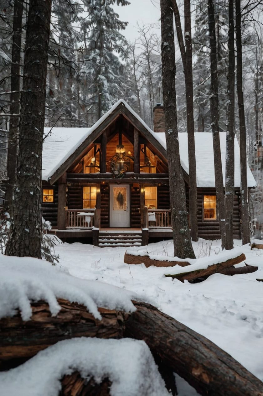 Snowy Cabin Vibes Warm and Cozy Rustic Christmas Decorations