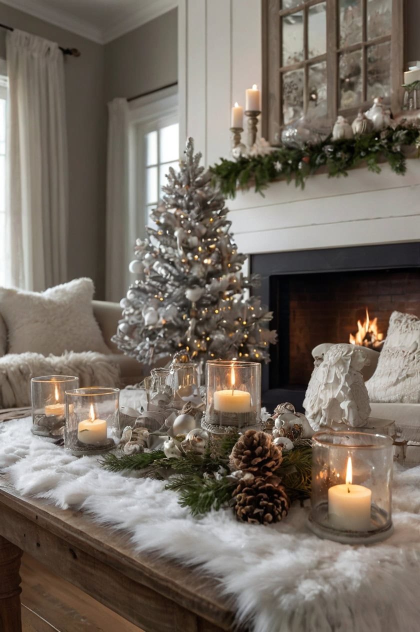 Snowy White Wonderland Cozy Cottage Christmas Decor