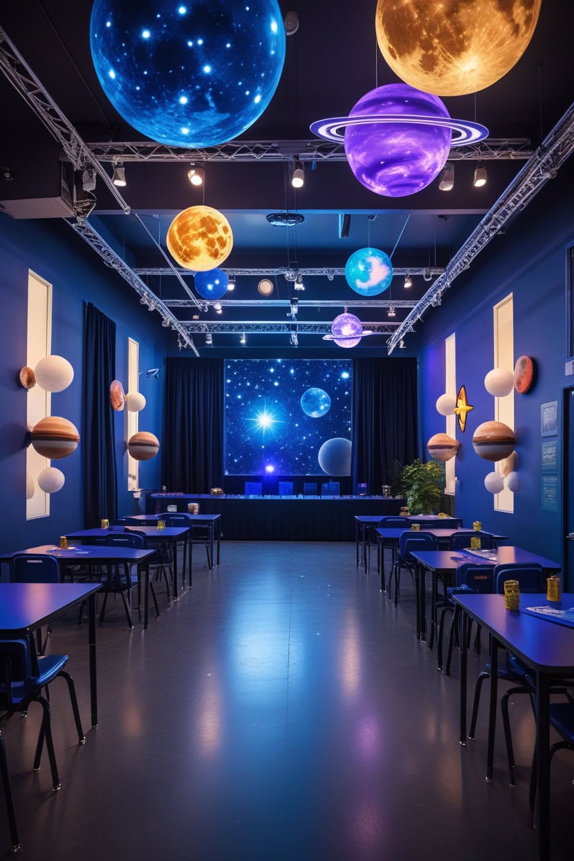 Space Themed New Year Decoration Ideas For School 