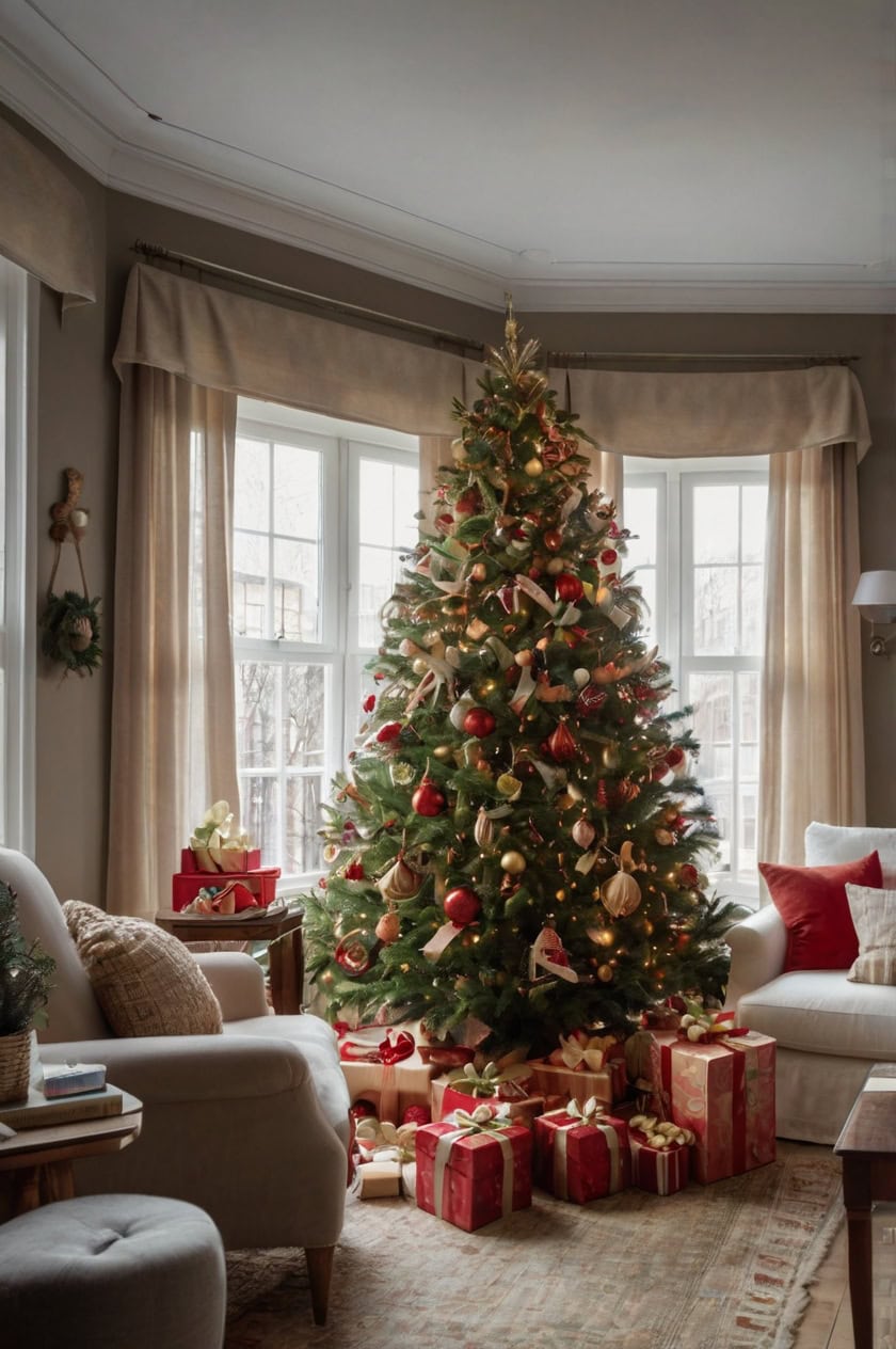 Traditional Christmas Elegance Christmas Apartment Room Decorating Ideas