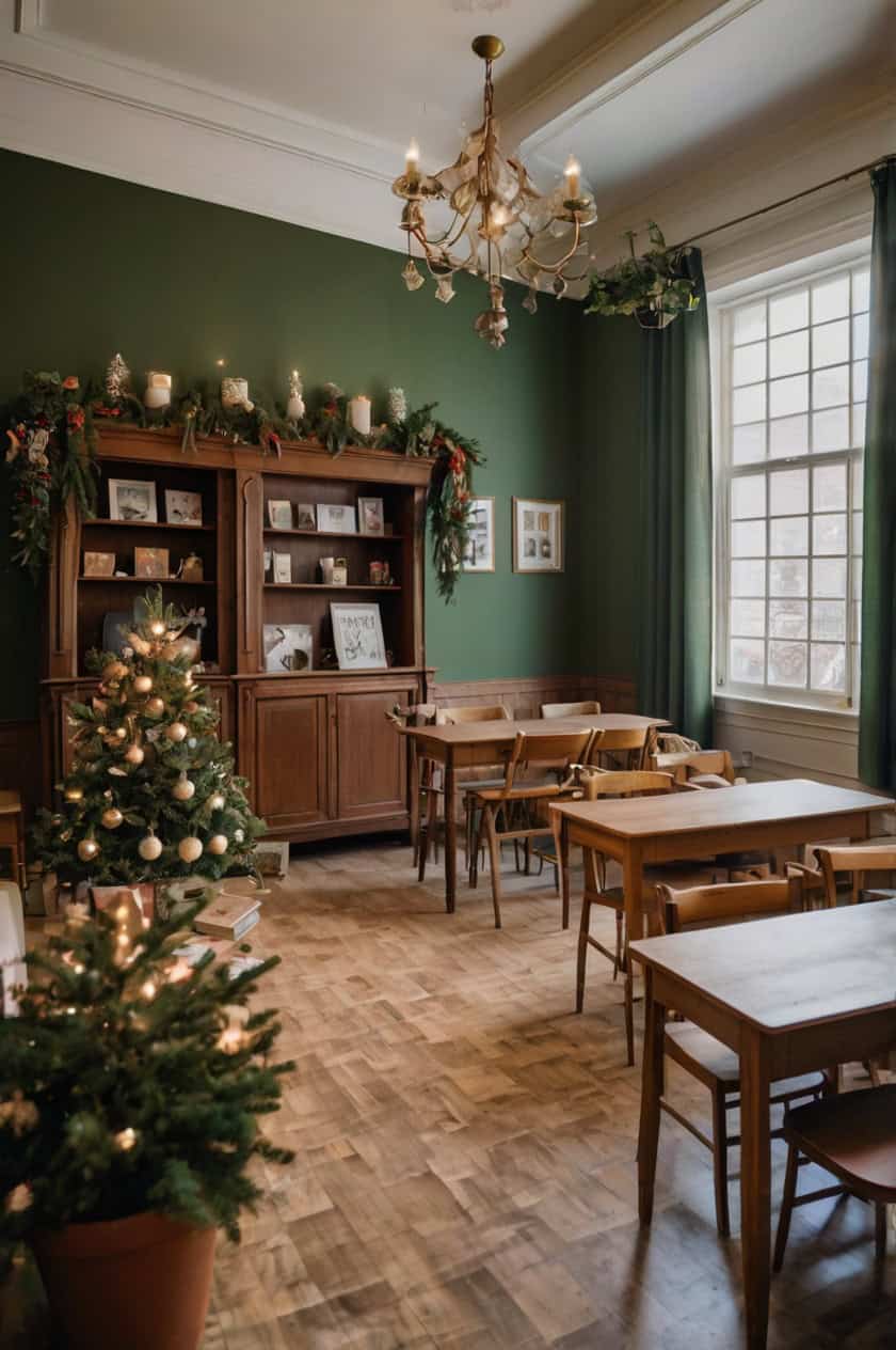 Traditional Greenery And Berries Sunday School Room for Christmas