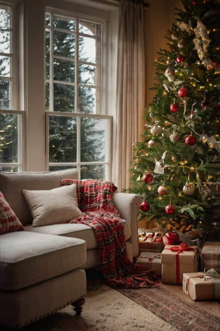 Traditional Greenery And Berry Accents Cozy Old World Christmas Interior Decor