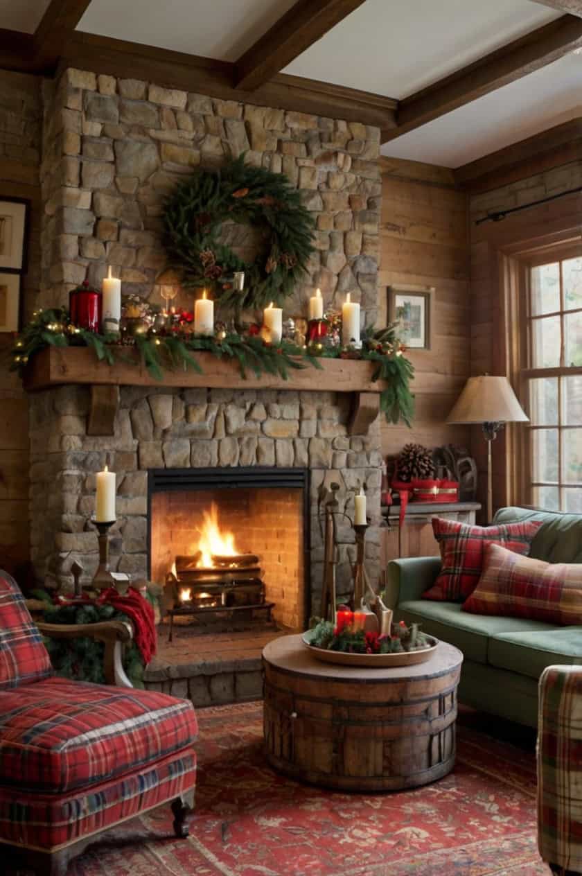 Traditional Holiday Cheer Country Christmas Decor Living Room Ideas