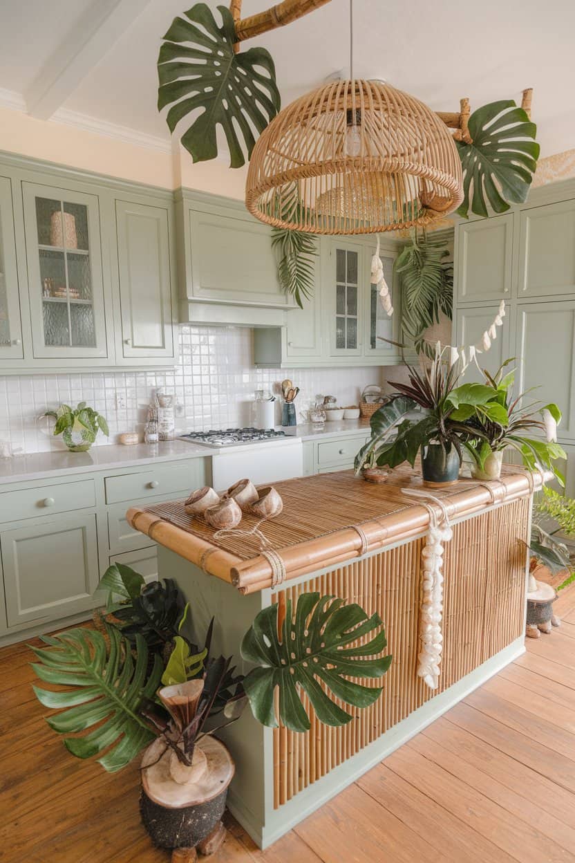 Tropical Boho style for modern kitchen