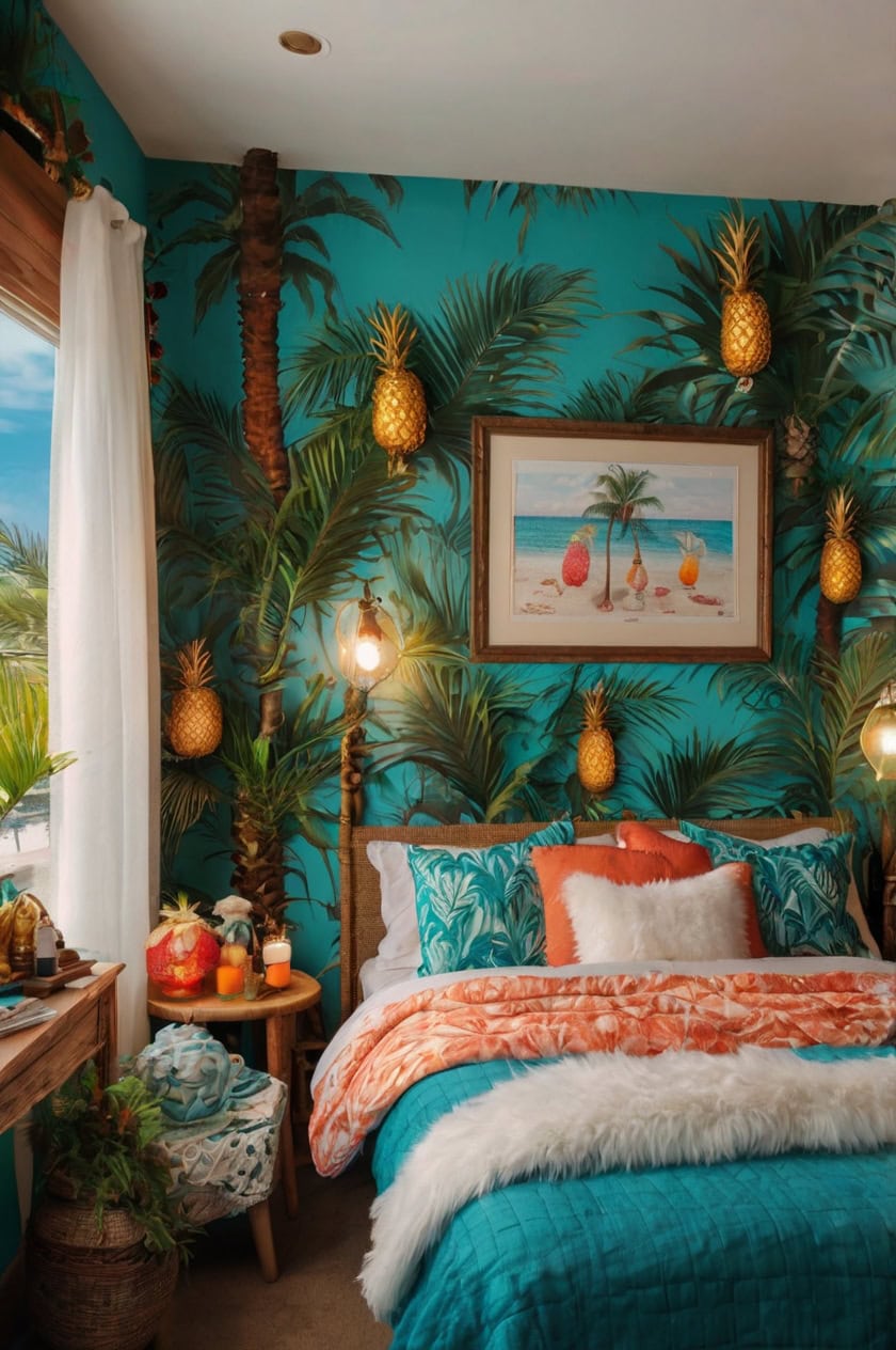 Tropical Holiday Getaway Christmas Hotel Room Decoration Ideas