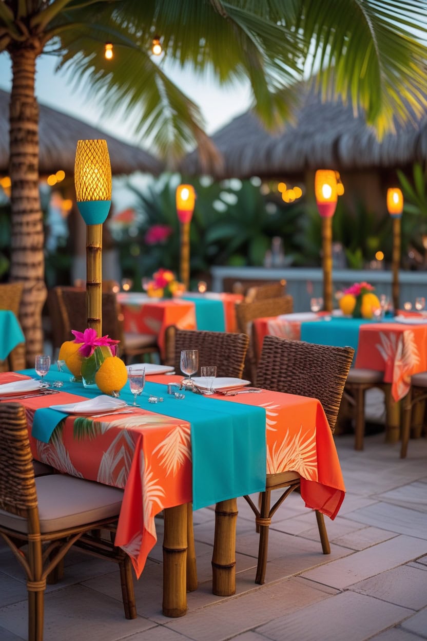 Tropical Paradise New Year Decoration Ideas for Restaurant