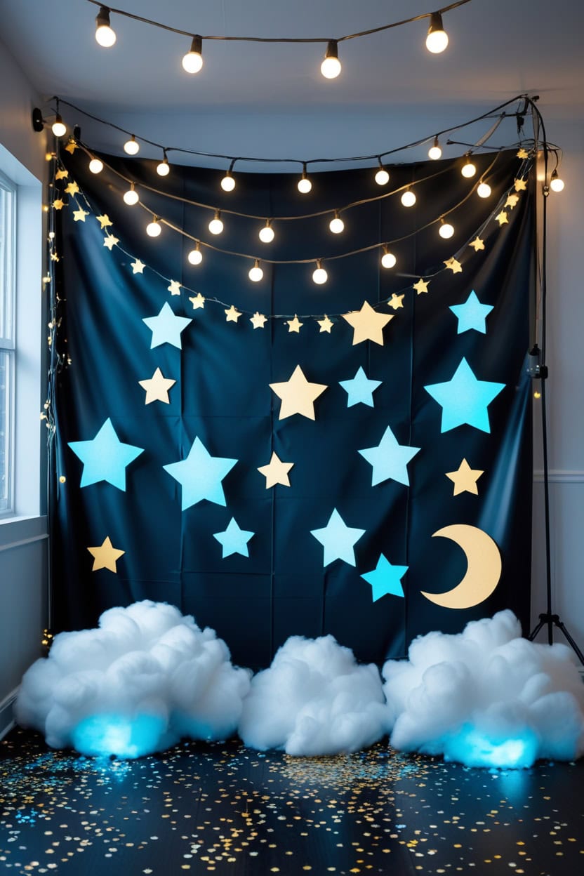 Under The Stars Night Sky New Year Decoration Ideas for Preschool