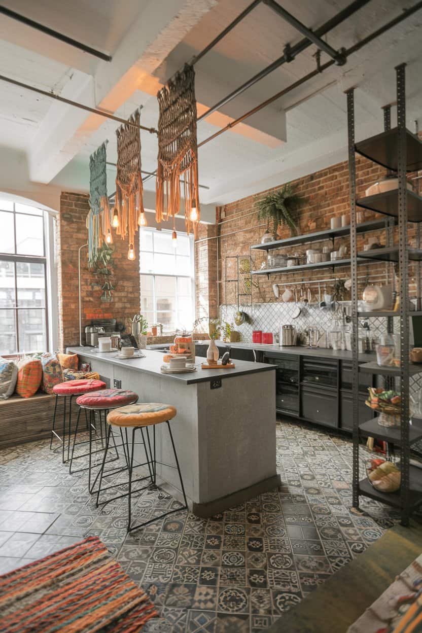 Urban Boho Loft Style for modern boho kitchen design