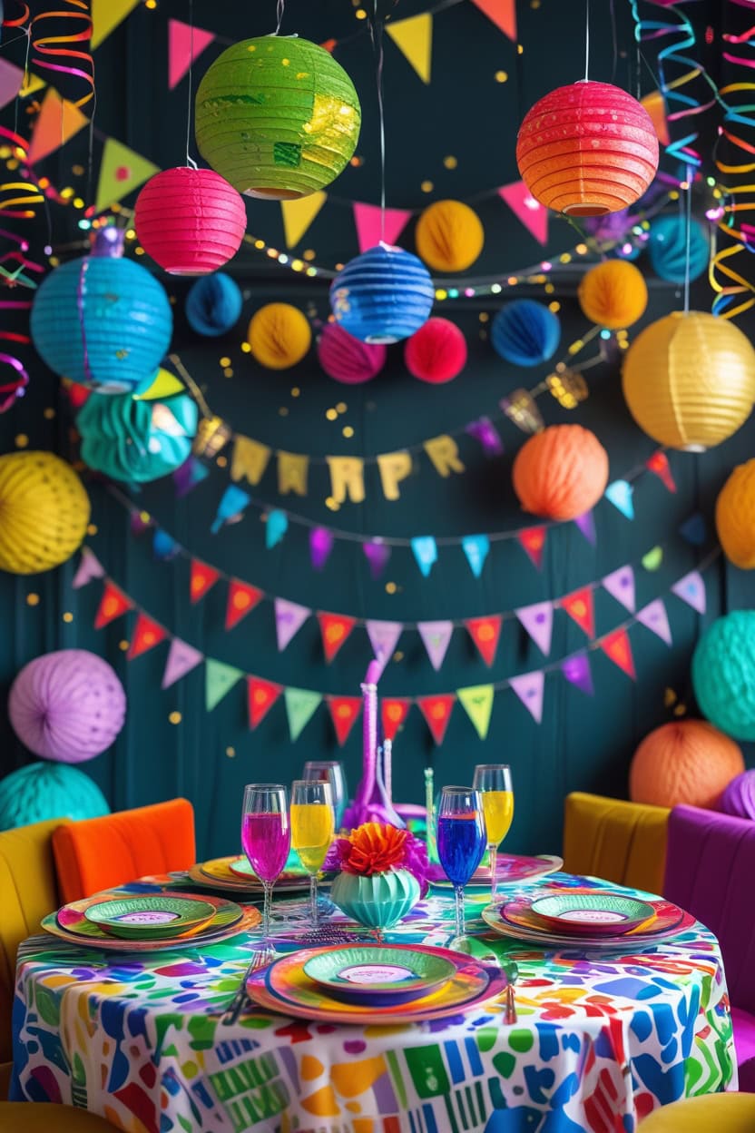 Vibrant Carnival New Year Decoration Ideas for Restaurant