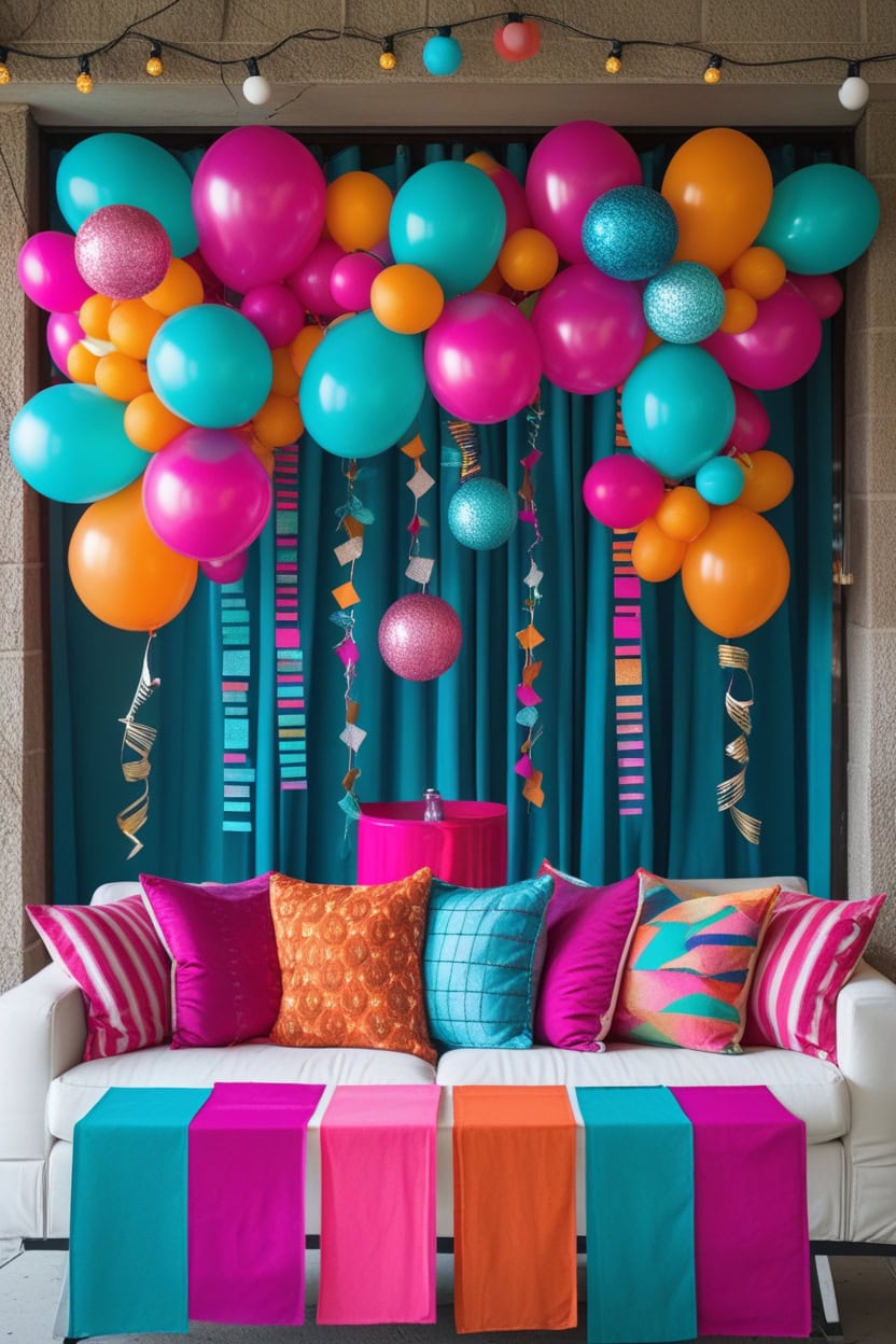 Vibrant And Bold Color Pop Celebration New Year Decoration Ideas at Home