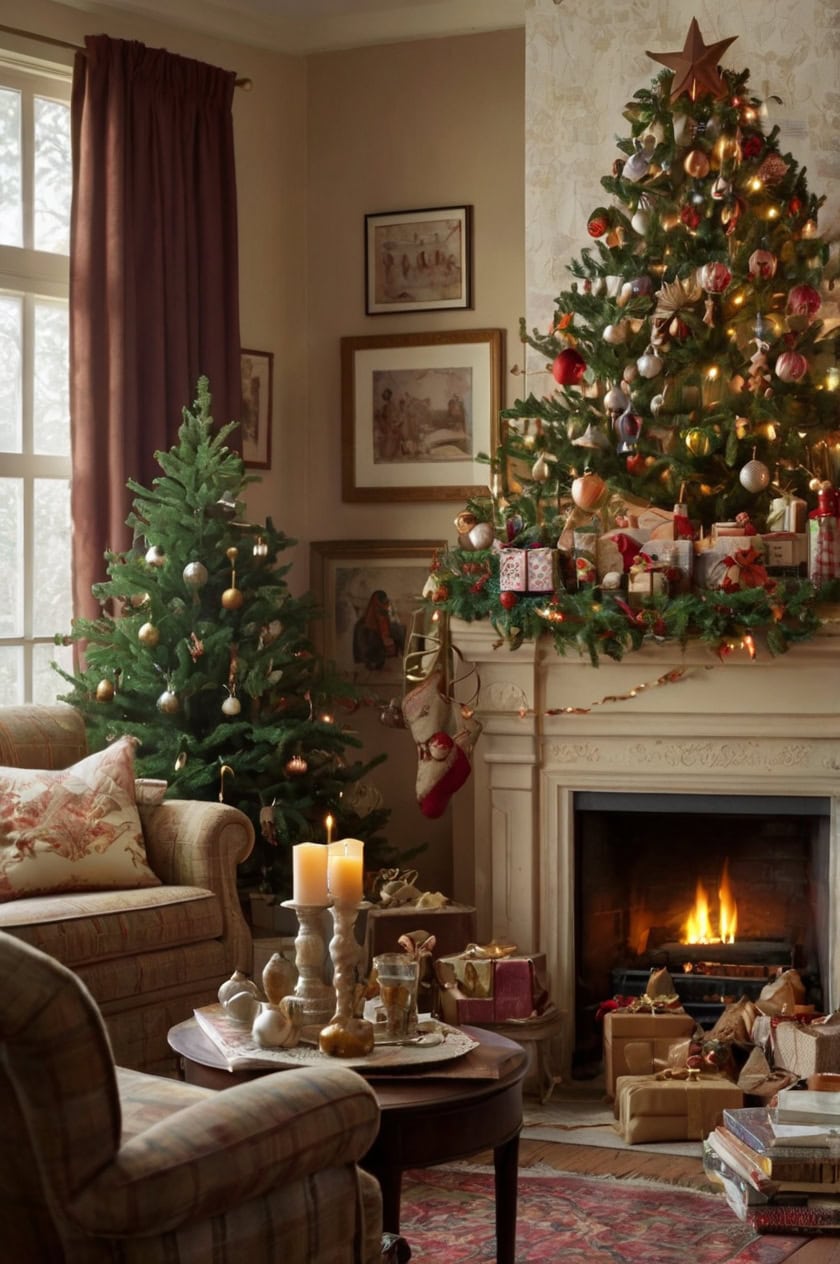 Vintage Christmas Nostalgia Simple Christmas Decorating Ideas for Living Room