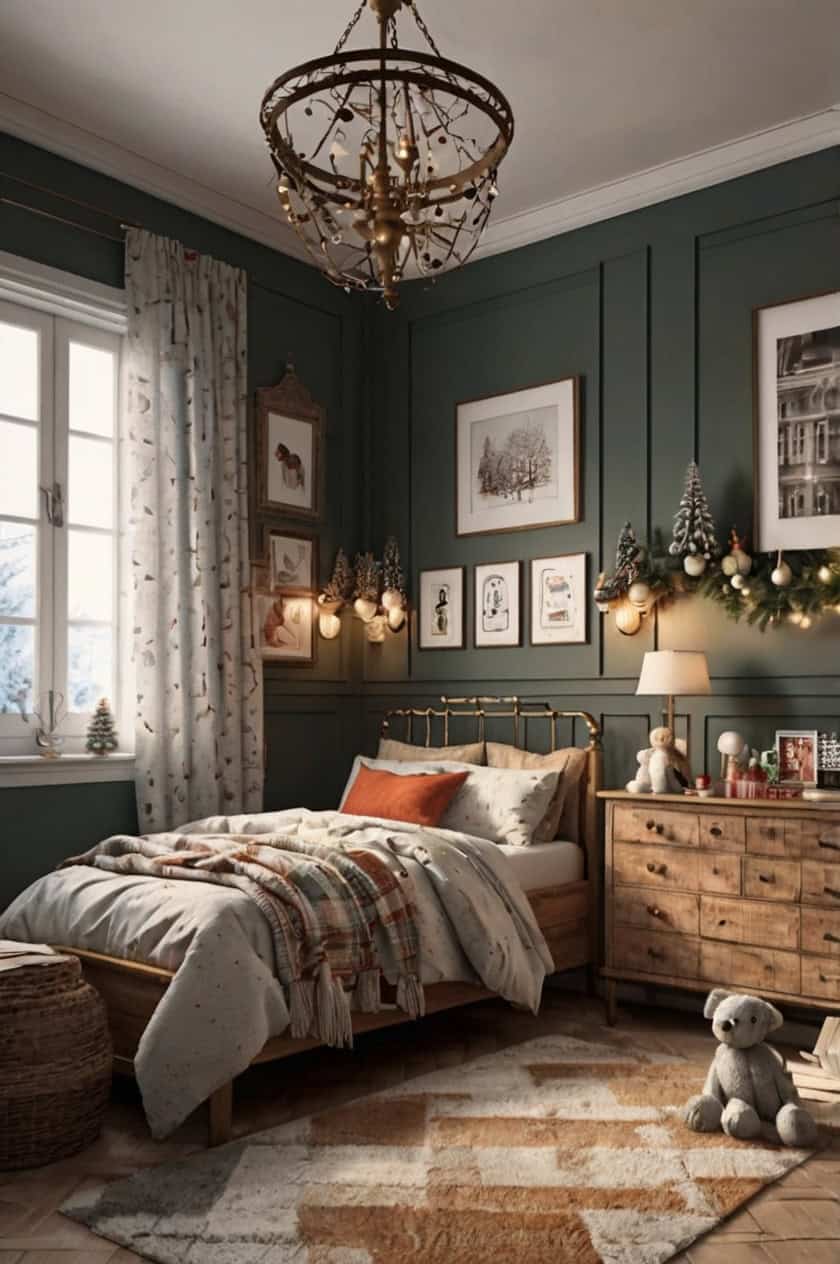 Vintage Christmas Style Kids Room for Christmas