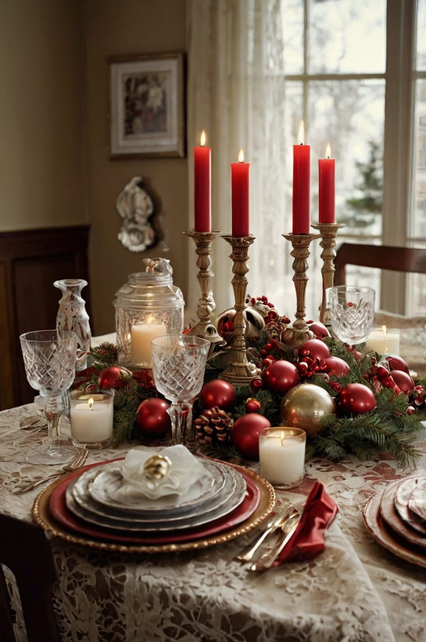 Vintage Christmas Vibes Living Room Table Decoration Ideas