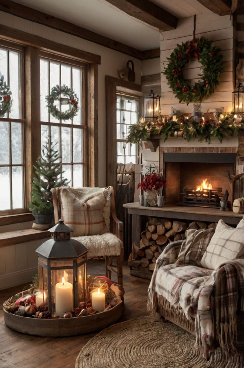 Vintage Farmhouse Elegance Cozy Country Christmas Decorating Ideas