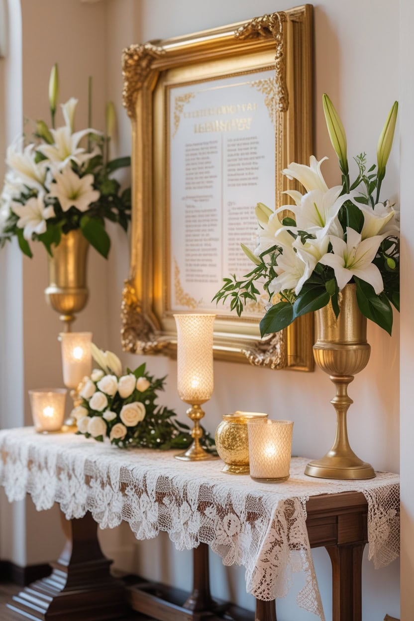 Vintage Gold And White Elegance New Year Decoration Ideas for Church