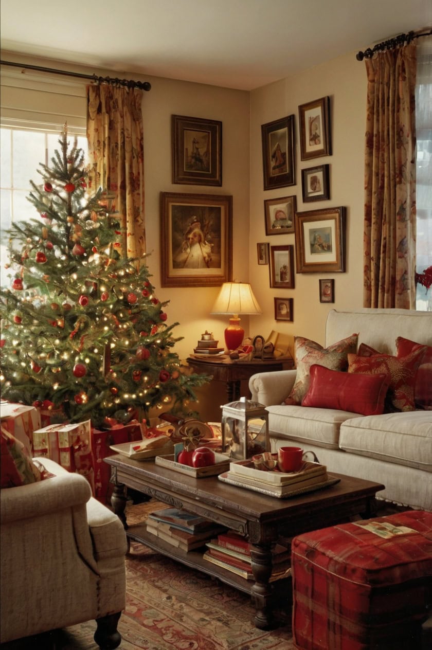 Vintage Holiday Magic Christmas Decorating Ideas for Living Room Walls