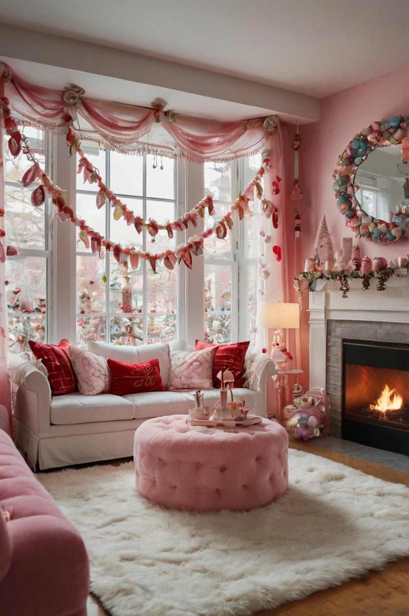 Whimsical Candyland Christmas Decorations Ideas for Living Room Without Tree