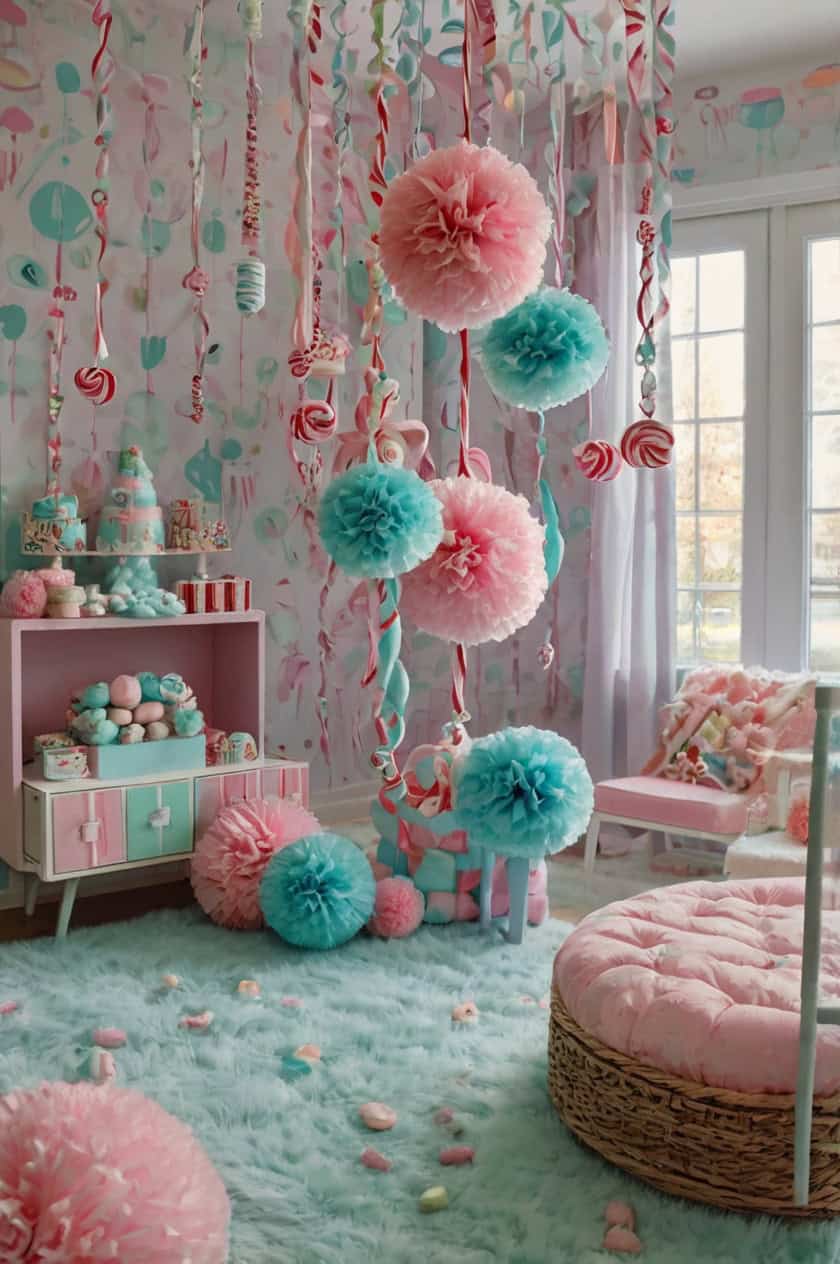 Whimsical Candyland Christmas Decorating Ideas For a Room Preteen