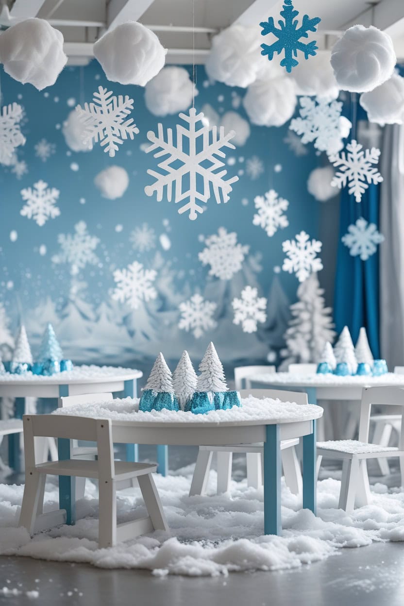 Whimsical Winter Wonderland New Year Decoration Ideas for Preschool