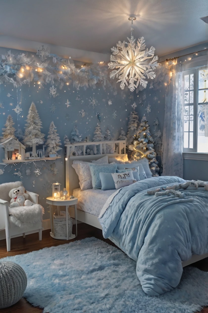 Whimsical Winter Wonderland Children Room Decoration Ideas for Christmas