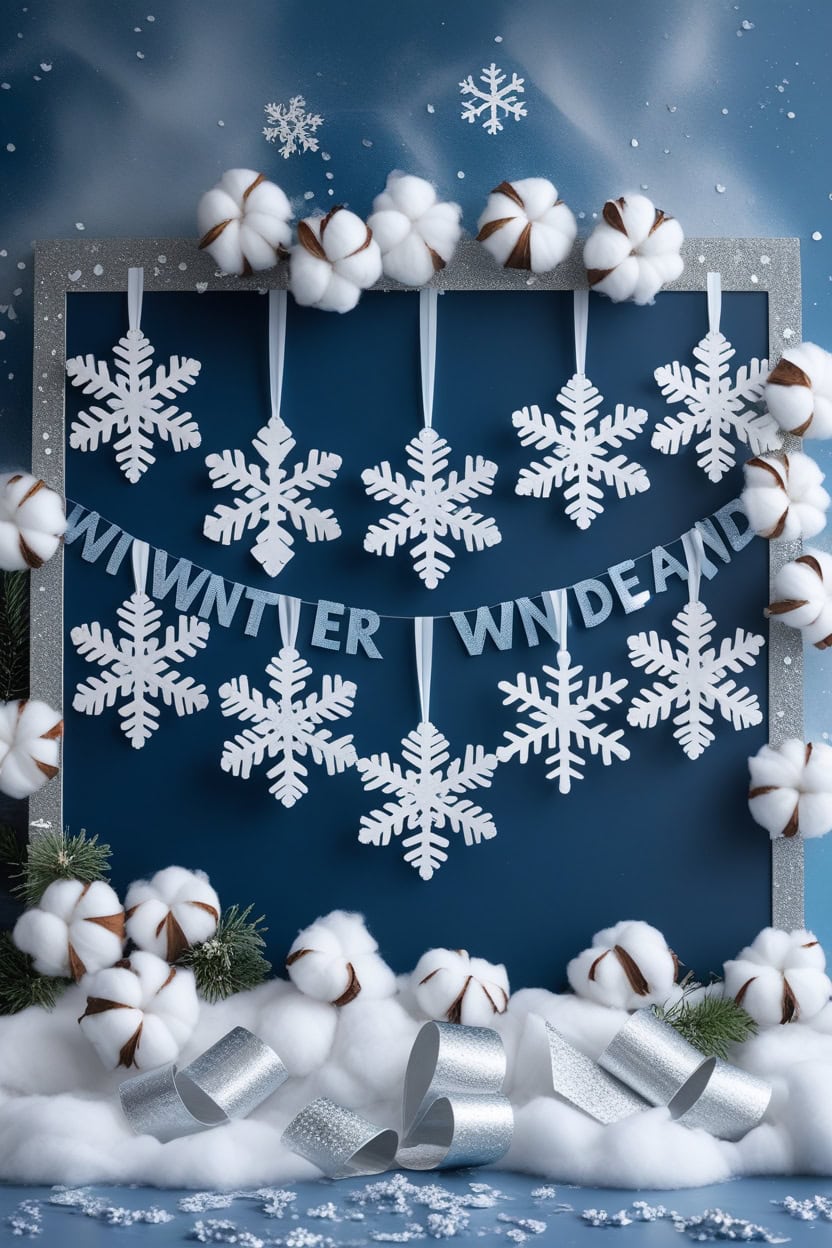 Winter Wonderland New Year Decoration Ideas for School Board