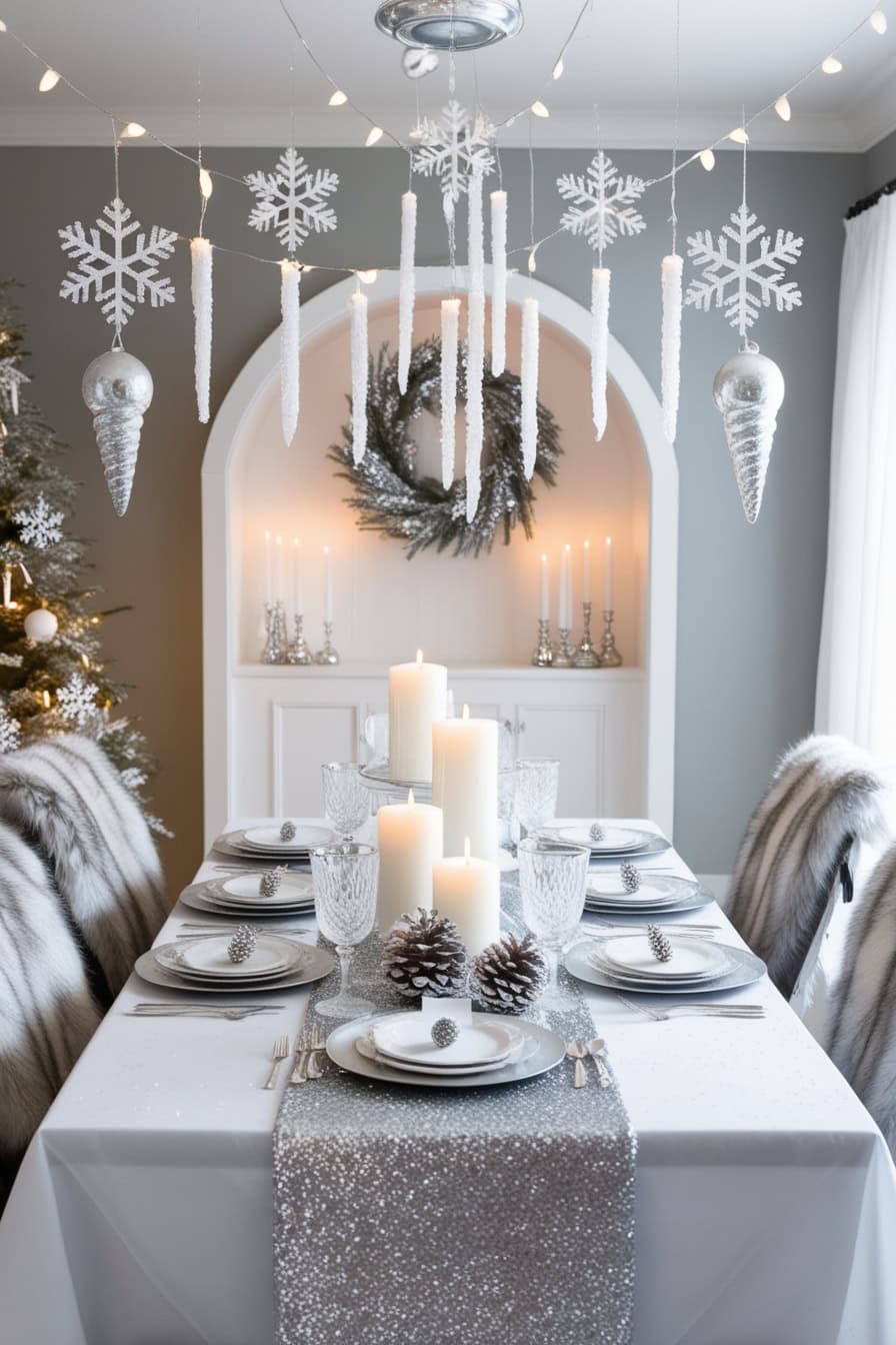 Winter Wonderland Dining Room Christmas Decorating Ideas