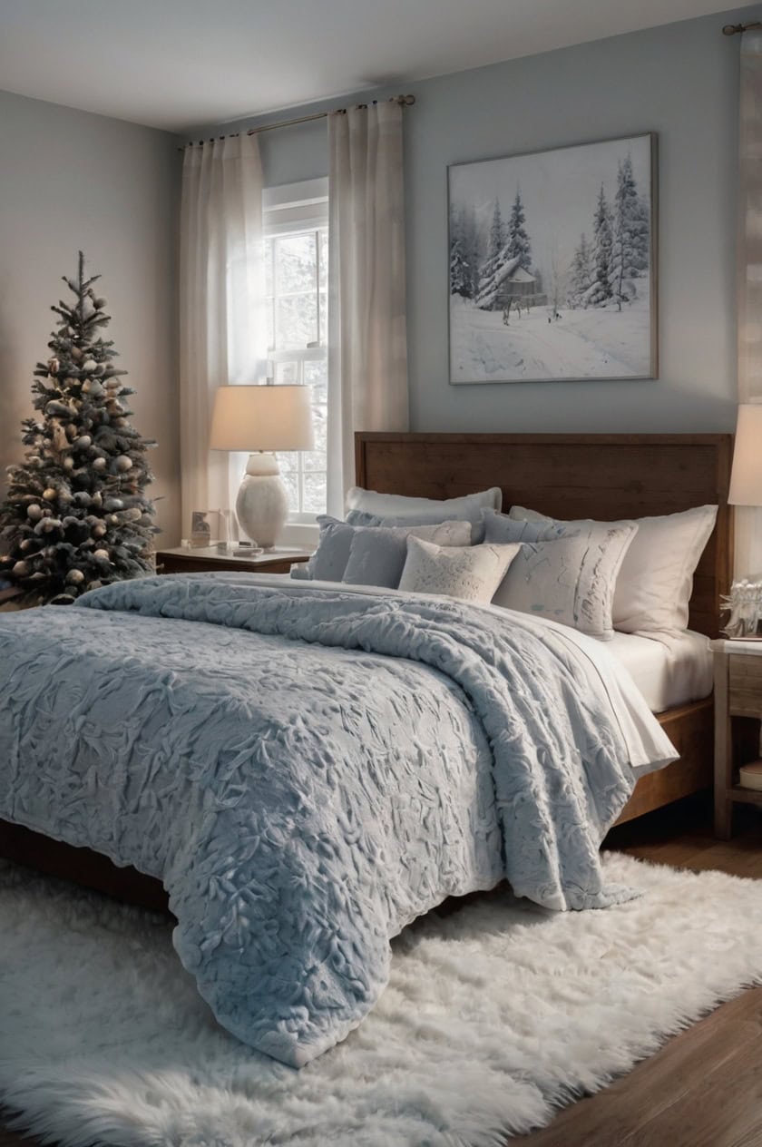 Winter Wonderland Cozy Christmas Bedroom Decor 4