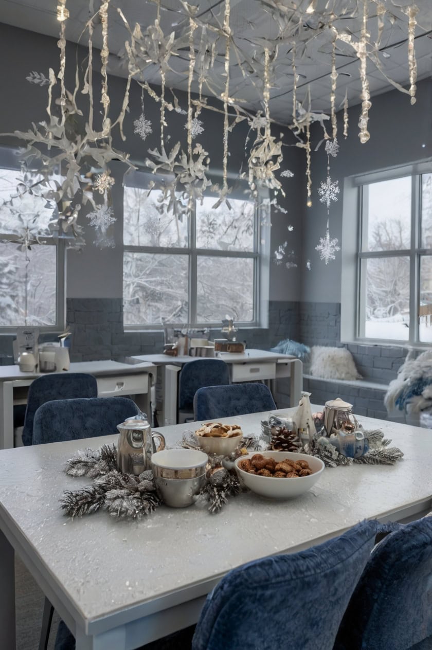 Winter Wonderland Theme Office Break Room Christmas Decorating Ideas