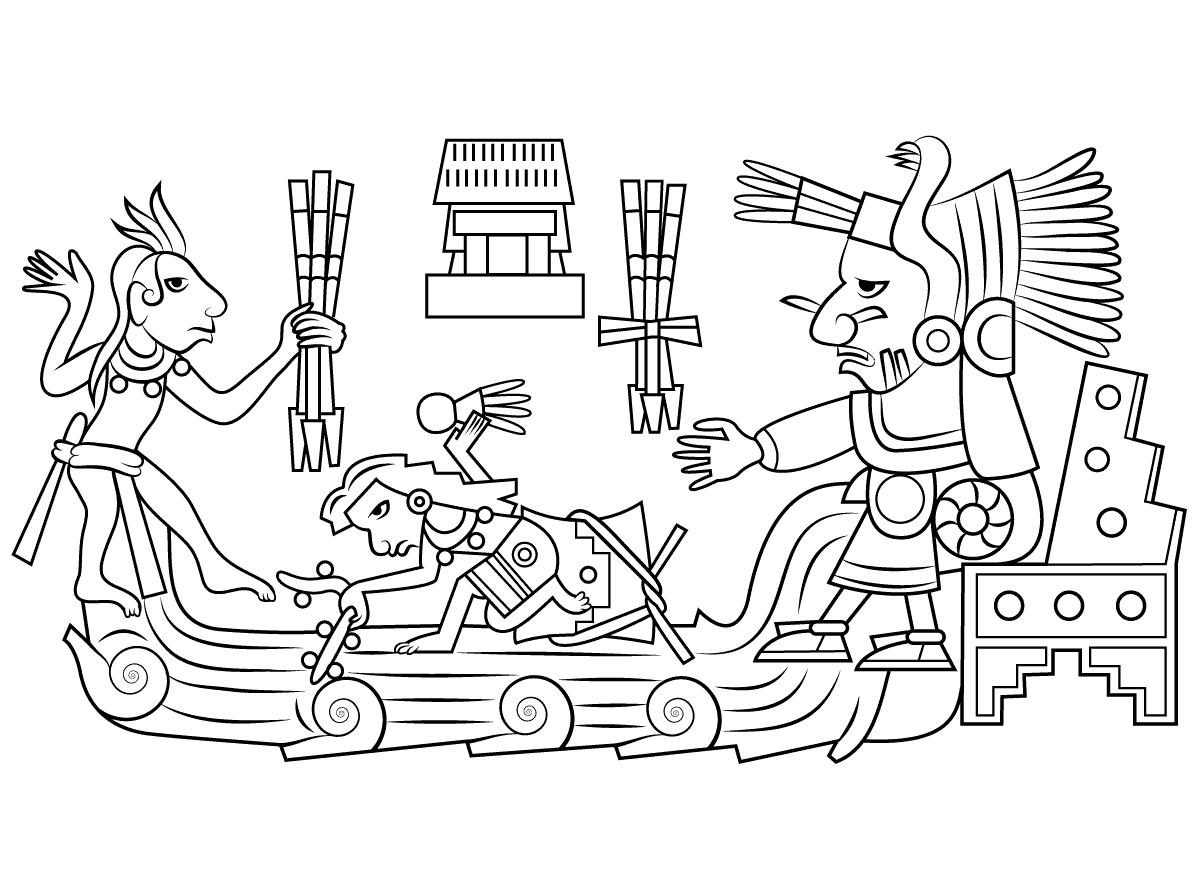 Chalchiuhtlicue Aztec Goddess Of Water Coloring Pages