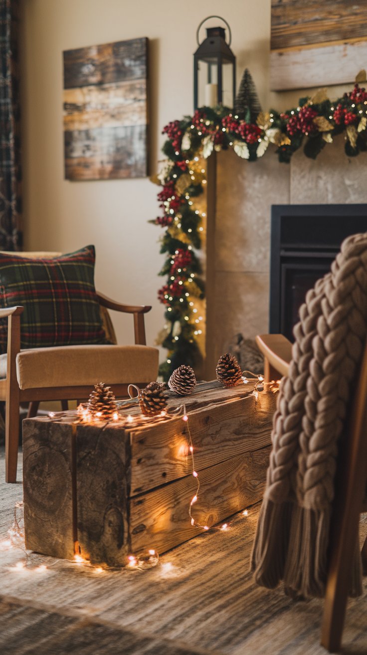 Photo Of A Rustic Themed Christmas Living Room 2