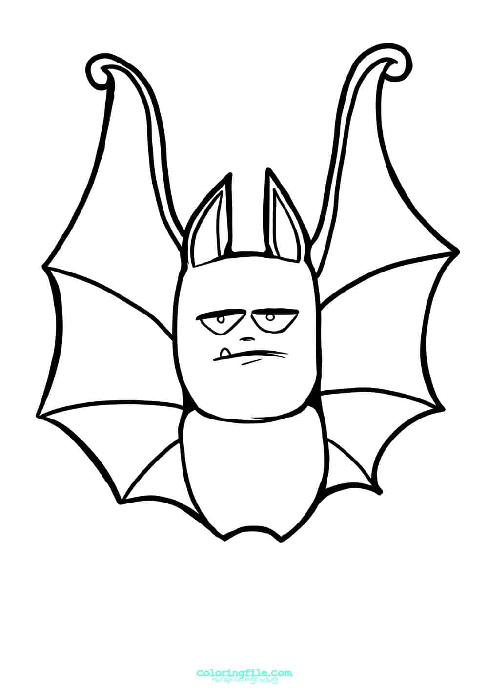 Bat halloween coloring pages