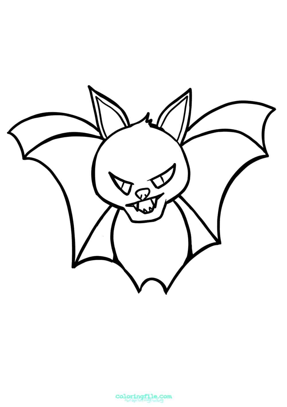 Halloween baby bat coloring page