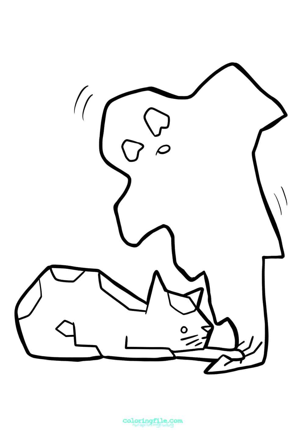 Halloween cat catch ghost coloring pages