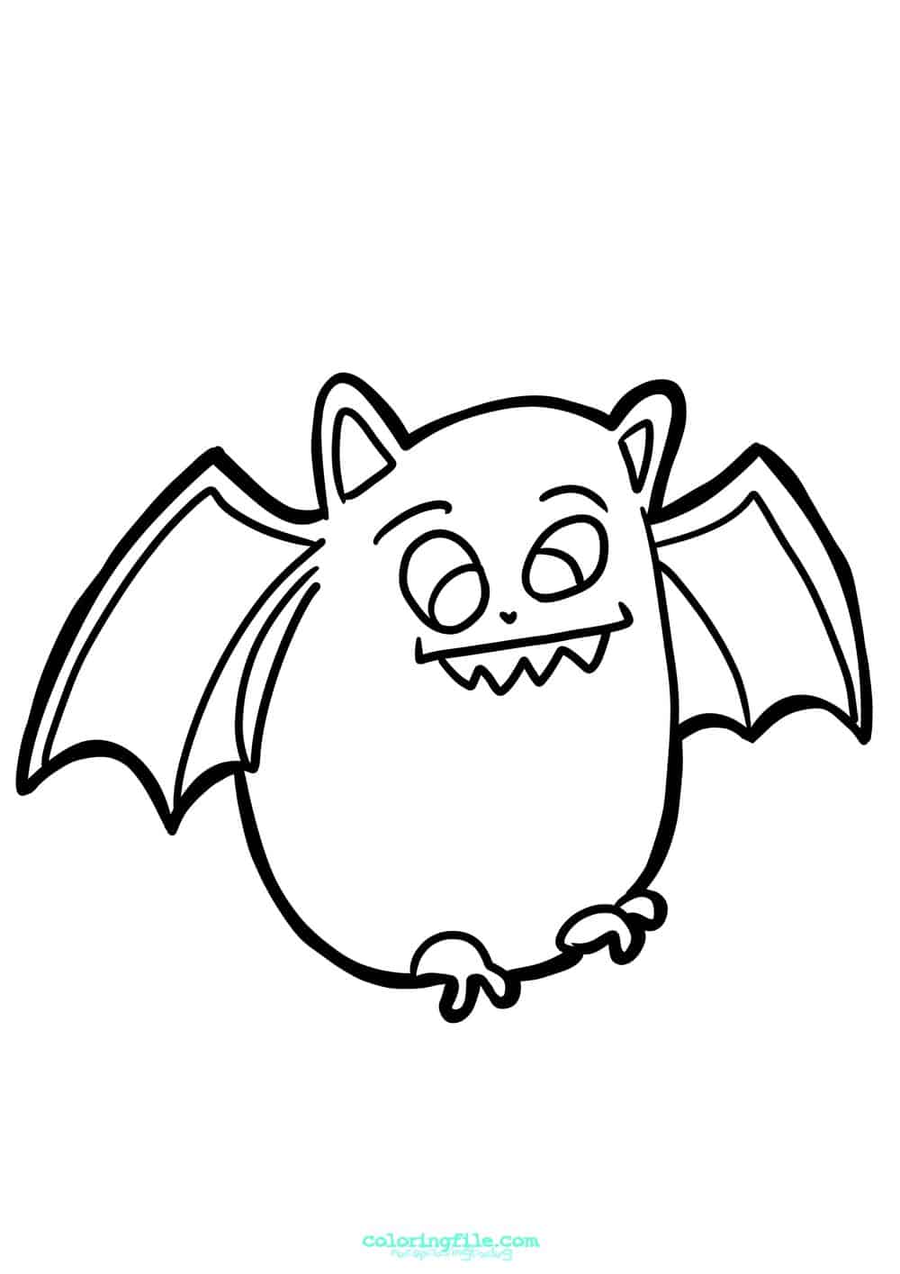 Halloween chubby bat coloring pages