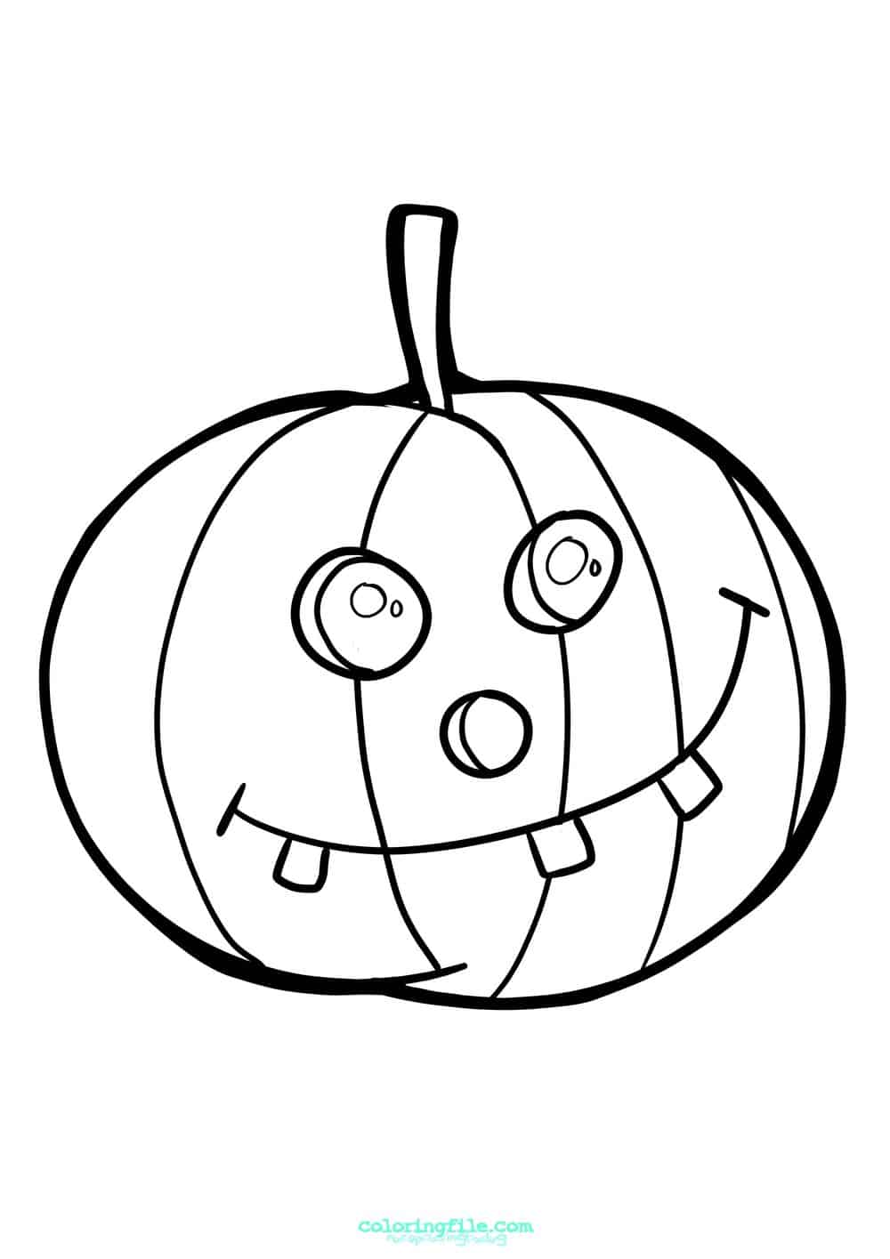 Halloween cute pumpkin coloring pages