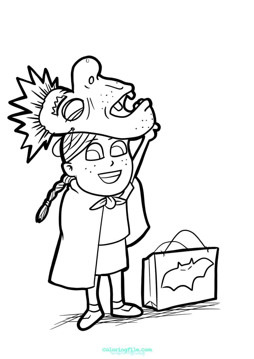 Halloween mask coloring pages