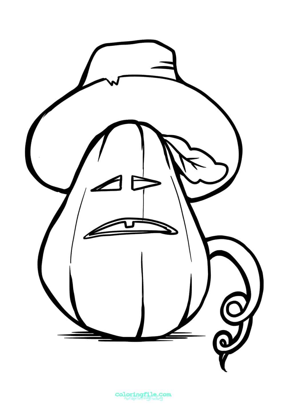 Halloween pumpkin cowboy coloring pages